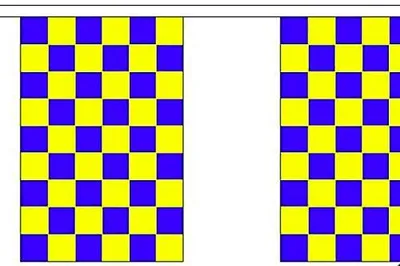 Wimpelkette 9 m, königsblau/gelb, Polyester, 30 Wimpel