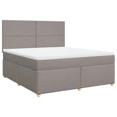 Produktbild von Boxspringbett mit Matratze Taupe 180x200 cm Stoff