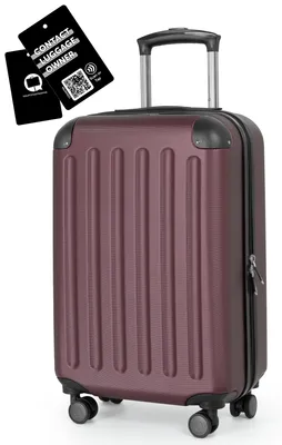 Produktbild von Hauptstadtkoffer Spree - leichter Bordkoffer + Digitaler Namensschild / Gepäckanhänger - Flugzeug Trolley für alle Airlines 55x35x20 cm - 2,3 kg - 33L,Burgund