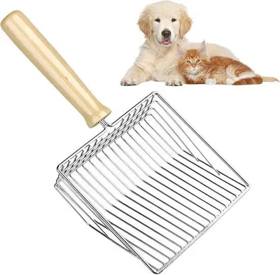 Produktbild von Famanu Katzenschaufel - langlebige Metallschaufel mit Holzgriff - 1 Stück