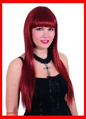 Produktbild von Damenperücke lang, rot-braun