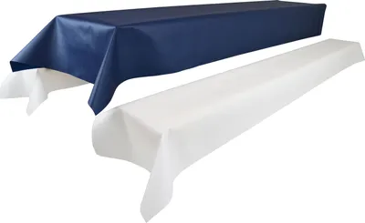 Produktbild von Sensalux abwaschbare Tischdecke, 1,18m x 2,5m, Dunkelblau, inkl. 2 weiße Bankauflagen