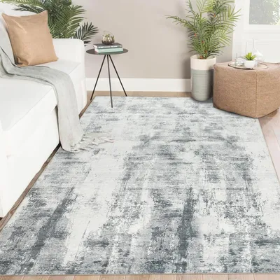 Productafbeelding van Woonkamerkleed 160x230 cm, grijs, korte pool, wasbaar, modern, abstract