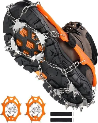 Produktbild von Famanu Crampons 28 Spikes - Antirutsch-Eisgripper für Schuhe und Stiefel