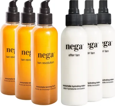 Obrázok produktu pre Prírodná sada na opaľovanie 6×150 ml, samoopaľovací fluid a prípravok po opaľovaní s imortellou, vegánska starostlivosť o pokožku – 3xSummerMatch