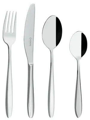 24-tlg. Besteckset, 18/10 Edelstahl, spiegelpoliert, 6× Messer+Gabeln+Löffel
