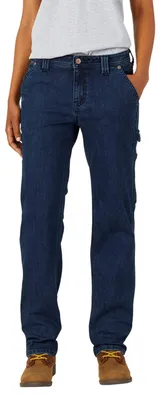 Productafbeelding van Dickies, Damenbroek, denim, rechte pasvorm, donkere steenwassing, maat 10/Regu