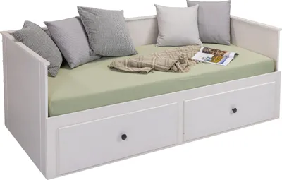 Produktbild von BREDA Ausziehbett 90x200cm Massivholz weiß mit 2 Liegeflächen und 2 Schubkästen inkl. Rost