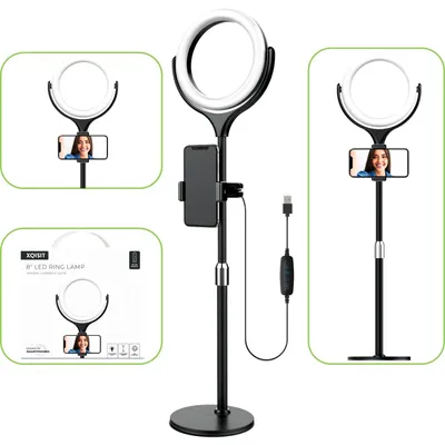 Image de Lampe annulaire à LED 8" avec pied de table 40cm