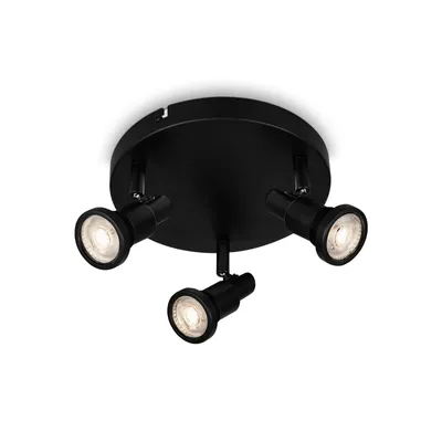 Immagine prodotto di Lampade Briloner - Lampada da soffitto a LED per bagno, regolabile, lampada da soffitto a LED per bagno, IP44, colore della luce bianco caldo, GU10, nero, 210x106 (PxA)