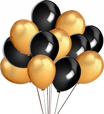 Zdjęcie produktu dla Balony Złote Czarne Duże Urodziny Ślub Wesele Dekoracje Party Zestaw 12 Szt