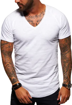 Produktbild von Style-Division Herren T-Shirt mit V-Ausschnitt für Herren V-Neck Shirt Basic im Oversize-Look