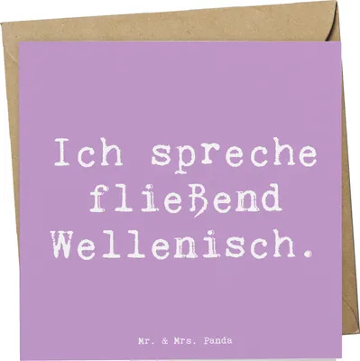 Produktbild von Mr. & Mrs. Panda Glückwunschkarte Spruch Fließend Surfen - Lavendeltraum - Geschenk, Sportler Geschenke, Teamsport, Ozean, faltkarte, anlasskarte, doppelkarte, Grußkarte