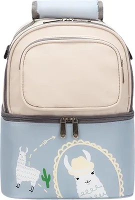 Zdjęcie produktu dla Breast Milk Cooler Torba transportowa Wodoodporna Miękka Podwójna Izolacja Butelka na Mleko Lunchbox Plecak Beige Sky Blue