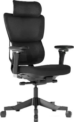 Image de Chaise de bureau ergonomique C7MB-F2, appui-tête 3D, noir