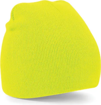 Produktbild von Beechfield Uni Basic Strick Wintermütze RW209 (Einheitsgröße) (Neongelb)