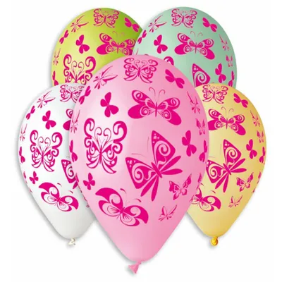 Produktbild von TEDDIES Aufblasbare Luftballons - Schmetterlinge 5 Stk.
