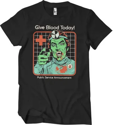 Produktbild von Give Blood Today T-Shirt - Large - Black