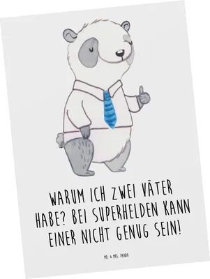 Produktbild von Mr. & Mrs. Panda bildkarte Superhelden Stiefvater - Weiß - Geschenk, Superheld, Postkarte, Stiefkinder, einzelkarte, Unterstützung, Grußkarte, Ansichtskarte, Kunstkarten