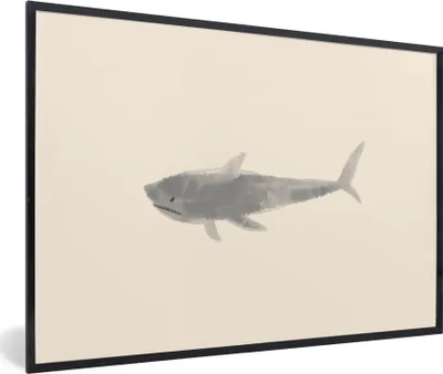Produktbild von MuchoWow® MuchoWow® Gerahmtes Poster Fische - Meerestiere - Pastell - Aquarell 30x20 cm - Poster mit zchwarzem Bilderrahmen - Kunstdruck - Bild-Poster