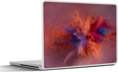 Produktbild von MuchoWow® Laptop Aufkleber Sticker Cover Puder - Rot - Orange - Abstrakt 31x22.5 cm - Laptop-Deko