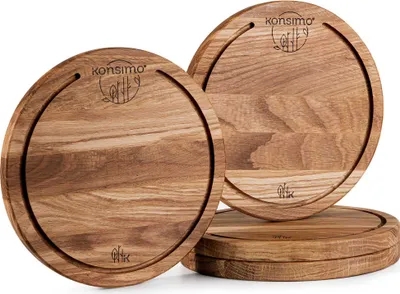 Obrázek produktu pro KONSIMO Sada krájecích prken (4ks) "LESTE", dub ošetřený olejem, dubové dřevo, moderní, 25|h2cm