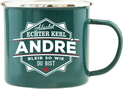 Produktbild von Echter Kerl Emaille Kaffeetasse Kaffeebecher Andre
