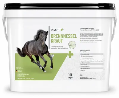 Produktbild von REAVET Brennnessel Pferd 10L grob geschnitten – Naturrein in – Brennnesselkraut Rein Pflanzlich, Unterstützt Prostata & Nierenfunktion, Entwässerung & Stoffwechsel