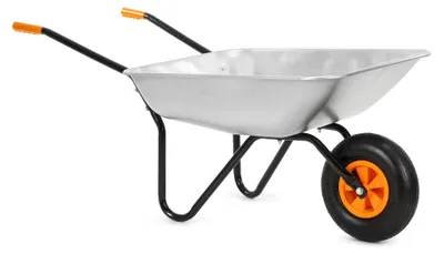 Productafbeelding van Kruiwagen | Kruiwagenwiel | 120L | 100kg Draagvermogen | Zilver/Oranje