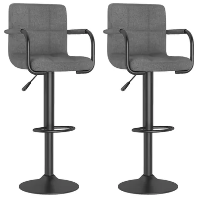 Image de vidaXL Tabouret de bar 2 pcs tissu gris clair