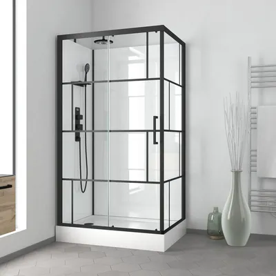 Obrázok produktu pre Kompletný sprchovací kút MARWELL Design kompletný sprchovací kút Tehly 110 x 80 x 225 cm - Kompletný set vrátane sprchovej vani?ky a batérie - Rohový sprchovací kút s ?elným vstupom - Sprchovací kút s vysokokvalitnými hliníkovými profilmi