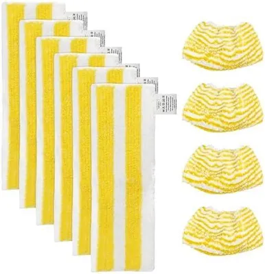 Produktbild von 10 Stück Ersatz Mikrofaser Tuchset – Kompatibel für Kärcher Dampfreiniger EasyFix Wischmopp Ersatzbezug Set SC 2, SC 3, SC 4, SC 5 Dampfreiniger Bodendüse Mikrofaser Mop Zubehör für Alle Bodenarten