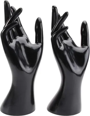 Image de Support pour bijoux Famanu, forme de main, couleur noire