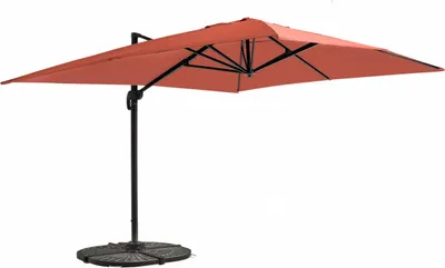 Immagine prodotto di Ombrellone 3x4m Terracotta Inclinabile Girevole + 4 Marmette - Oviala Caserta
