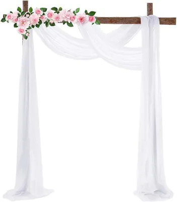 Imagen del producto de Cortina blanca para bodas, de tul, 1 unidad, decoración para celebraciones