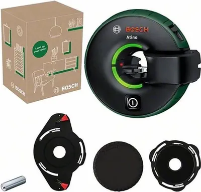Immagine prodotto di Telemetro laser Bosch Atino, metro a nastro integrato, gel pad e penne, facile da fissare