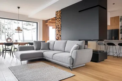 Produktbild von Krudox LARD Ecksofa 276x90x191 cm - Schlafsofa mit Bettkasten - Couch mit Stahlfüße - Sofa mit Schlaffunktion 240x126 cm - Links - Stoff Gusto 86