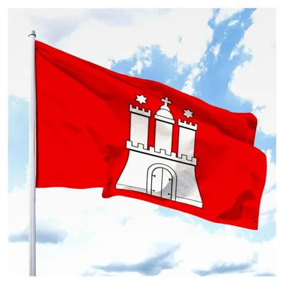 Produktbild von Flagge von Hamburg – 335x200 cm Fahne mit Wappen, Hissfahne aus reißfestem Polyester