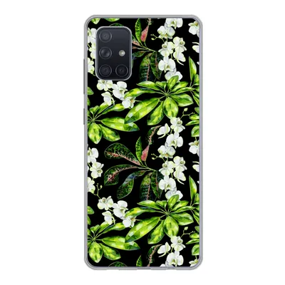 Produktbild von MuchoWow® Handyhülle Schutzhülle Hülle für Samsung Galaxy A51 Blatt - Orchidee - Muster Silikon Softcase Handy Hülle - Schutzabdeckung