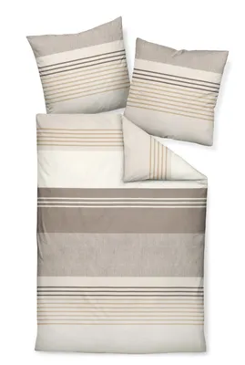 Produktbild von Janine Design Feinbiber Bettwäsche-Garnitur DAVOS 65110 Farbe vulkan sand-07 Größe 155X220+80x80cm