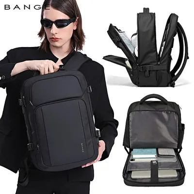 Produktbild von STUNQ® Herren Business Rucksack Wasserdicht 15,6 Zoll Laptop USB Trekkingrucksack