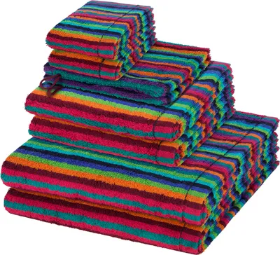 Produktbild von Cawö Lifestyle 2 X Wasch- 2 X Gäste- 2 X Dusch- 2 X Handtuch im Set Weich und pflegeleicht, Farbenfrohes Design, Hochwertige Qualität 8er Set