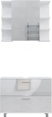 Obrázek produktu pro Koupelnový nábytek Vicco Ilias Bílá vysoký lesk 2 díly, základní jednotka 80 cm, Model 41533