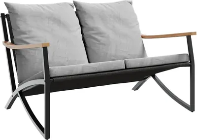 Obrázek produktu pro vidaXL Zahradní lavice s polštářem 120 cm černá ocel