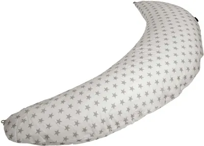 Produktbild von SMOOTHY Seitenschläferkissen & Stillkissen 155x30 cm mit Mikroperlen – waschbarer 100% Baumwollbezug, Schwangerschaftskissen (Weiß Gepunktet)