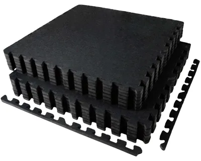 Imagen del producto de 12 piezas de goma antideslizante, extra gruesas y robustas, de 60x60x1,4 cm, ideales para suelos de gimnasio y uso doméstico