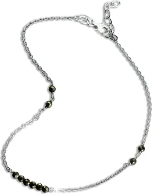 Image de SilberDream bracelet de cheville 925 argent 25cm perles femme pyrite grise argent D2SDF5125K