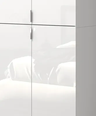 Produktbild von Flurgarderobe SystemX in weiß Hochglanz Garderobenschrank mit Spiegeltür 183 x 193 cm