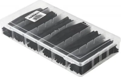 Produktbild von Schrumpfschlauch Set - 100-teilig, 1.5 - 13mm : Schwarz Farbe: Schwarz