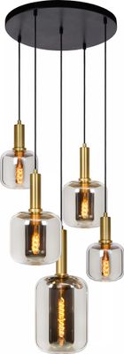 Lucide Hängelampe Joanet Hängeleuchte Deckenlampe Lampe Rauchglas fünfflammig845